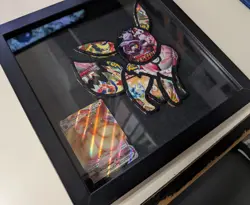 Pokemon Fan Art Shadow Box Pack Art Eevee w/ VMax  Card SWSH087 Black Star Promo - Image 3