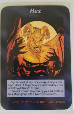 Hex INWO Illuminati New World Order Game Unlimited Rare Card - Image 1