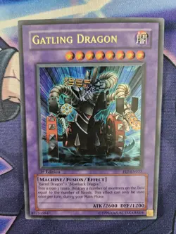 2005 Gatling Dragon FET-EN035 Ultra Rare 1st Edition Holo LP Yugioh - Image 1