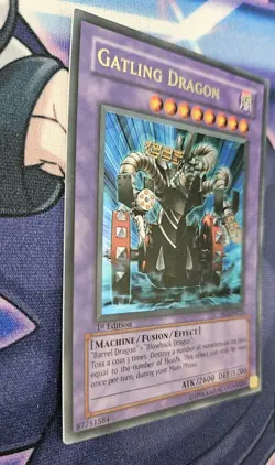 2005 Gatling Dragon FET-EN035 Ultra Rare 1st Edition Holo LP Yugioh - Image 3