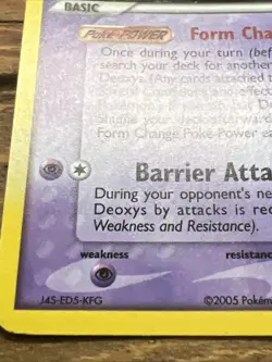 Deoxys 18/107 EX Deoxys Defense Forme, Rev. Holo Pokemon Card 2005. NM- - Image 12