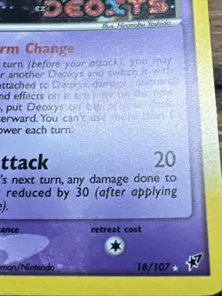 Deoxys 18/107 EX Deoxys Defense Forme, Rev. Holo Pokemon Card 2005. NM- - Image 13