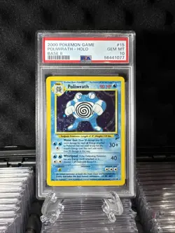Swirl On Card! 2000 POKEMON GAME BASE II #15 POLIWRATH-HOLO BASE II PSA 10 - Image 13