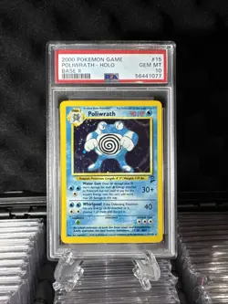 Swirl On Card! 2000 POKEMON GAME BASE II #15 POLIWRATH-HOLO BASE II PSA 10 - Image 14