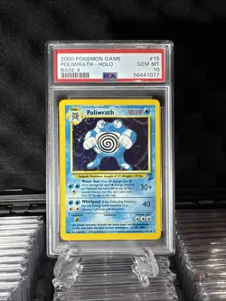 Swirl On Card! 2000 POKEMON GAME BASE II #15 POLIWRATH-HOLO BASE II PSA 10 - Image 16