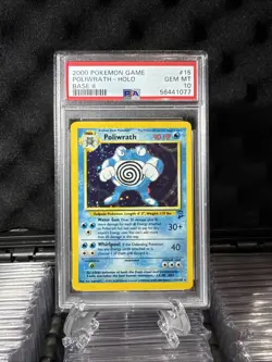 Swirl On Card! 2000 POKEMON GAME BASE II #15 POLIWRATH-HOLO BASE II PSA 10 - Image 19