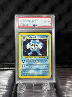Swirl On Card! 2000 POKEMON GAME BASE II #15 POLIWRATH-HOLO BASE II PSA 10 - Image 20