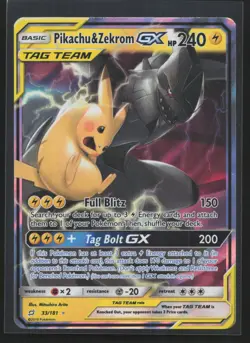 Pikachu & Zekrom Tag Team GX 33/181 Team Up Ultra Rare Pokemon Card - Image 1