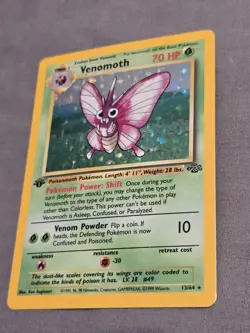 1999 Pokemon Venomoth Holo Rare 1st Edition Jungle 13/64 LP Card - Image 1