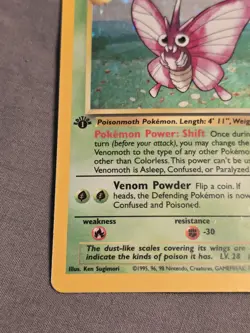 1999 Pokemon Venomoth Holo Rare 1st Edition Jungle 13/64 LP Card - Image 8