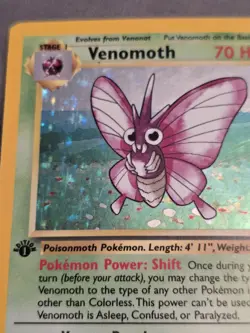 1999 Pokemon Venomoth Holo Rare 1st Edition Jungle 13/64 LP Card - Image 9