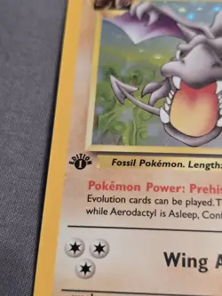 1st Edition Aerodactyl 1/62 PRERELEASE Gold Stamp Fossil Holo 1999 Pokemon Card - Image 10