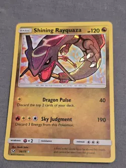 Pokemon TCG 2017 Shining Rayquaza 56/73 Shining Legends Holo Card - Image 1