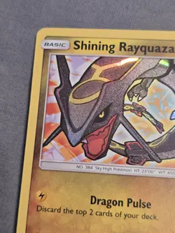 Pokemon TCG 2017 Shining Rayquaza 56/73 Shining Legends Holo Card - Image 4