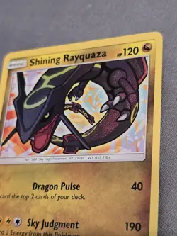 Pokemon TCG 2017 Shining Rayquaza 56/73 Shining Legends Holo Card - Image 9