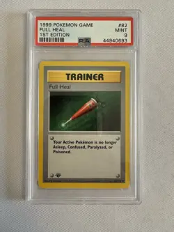 1999 Pokemon - 1st Edition Shadowless Full Heal Base Set 82/102 PSA 9 Mint! WOTC - Image 1