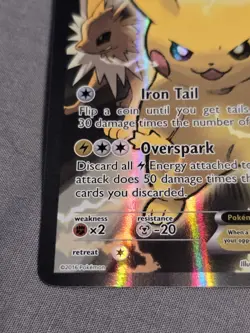 Pokemon TCG Pikachu EX XY 124 Black Star Promo Holo Full Art Pokemon Card - Image 9