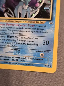 Suicune 14/64 Holo Neo Revelation WOTC 2001 Pokemon Card TCG - Image 9