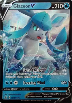 SWSH196 GLACEON V ULTRA RARE BLACK STAR PROMO POKEMON CARD - Image 1