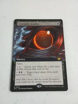 MTG Insatiable Avarice - Extended Art Outlaws of Thunder Junction Magic NM - Image 1