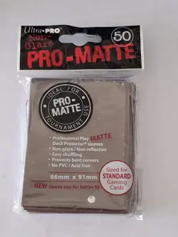 Ultra-Pro Gaming Sleeves: Deck Protector PRO MATTE Standard Size 50-Pack Brown - Image 1
