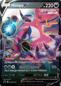 SWSH176 HOOPA V ULTRA RARE BLACK STAR PROMO POKEMON CARD - Image 1