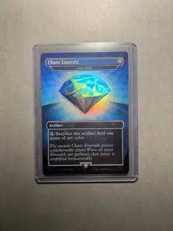 Chaos Emerald 7033 Blue Magic the Gathering Sonic Secret Lair Rainbow Foil - Image 1