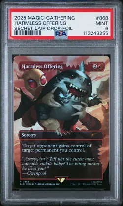 2025 Magic The Gathering Harmless Offering Secret Lair Rainbow Foil PSA 9 - Image 1