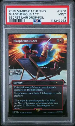 Blasphemous Act #1756 Magic The Gathering Deadpool Secret Lair Drop Foil PSA 9 - Image 1