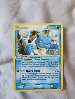 2006 Holo Stamped Blastoise Ex Crystal Guardians 14/100 Pokemon Card - Image 3