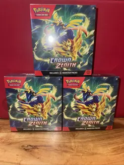 LOT OF 3 POKEMON CROWN ZENITH FACTORY SEALED BOOSTER BUNDLE BUNDLES - Image 1