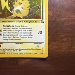 1999 Pokémon TCG Raichu 14/62 Fossil Holo WOTC MP - Image 10