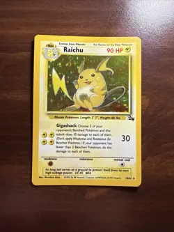 1999 Pokémon TCG Raichu 14/62 Fossil Holo WOTC MP - Image 7