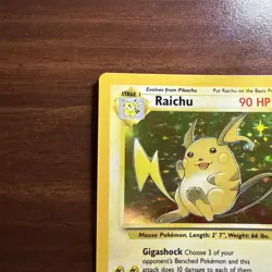 1999 Pokémon TCG Raichu 14/62 Fossil Holo WOTC MP - Image 8