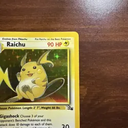 1999 Pokémon TCG Raichu 14/62 Fossil Holo WOTC MP - Image 9