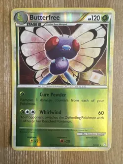 Pokemon TCG - Butterfree 16/123 Reverse Holo Rare - HGSS Base Set - LP - Image 1
