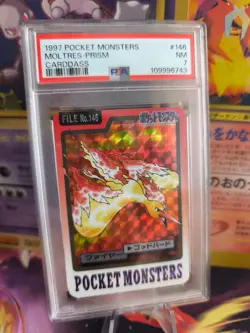 Pokemon Card Moltres Lavados Prism Carddass Pocket Monsters 1997 Japanese PSA 7 - Image 6