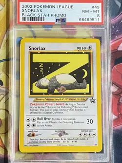 PSA 8- 2002 Pokemon League SNORLAX Black Star Promo #49 - Image 3
