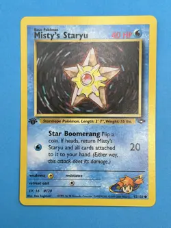 MISTY'S STARYU Pokemon Card - 1st Edition - Gym Challenge - 92/132 - NM #2 - Image 1