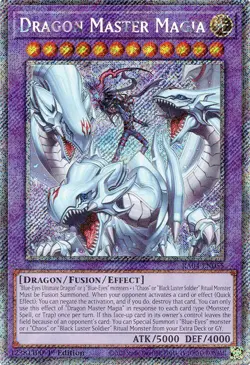 Dragon Master Magia (Platinum Secret Rare) RA04-EN055 Quarter Century Stampede 1st Edition - Image 1