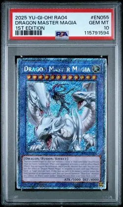 Dragon Master Magia (Platinum Secret Rare) RA04-EN055 Quarter Century Stampede 1st Edition - Image 2
