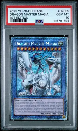 Dragon Master Magia (Platinum Secret Rare) RA04-EN055 Quarter Century Stampede 1st Edition - Image 5