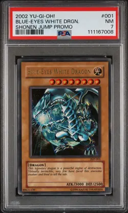 2002 Yu-Gi-Oh! Blue-Eyes White Dragon Jump Magazine Promo JMP Ultra Rare PSA 7 - Image 3