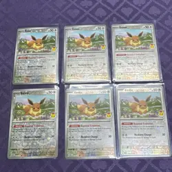 Eevee - (Pokemon Day 2025) (Reverse Cosmos Holo) 074/131 Lot Of 6 Cards - Image 1