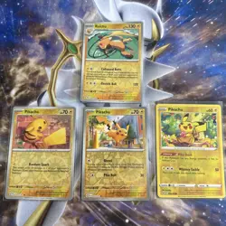 Pokémon TCG Pikachu Set Of 3 Plus Raichu Reverse Holo Cards NM-Mint - Image 1
