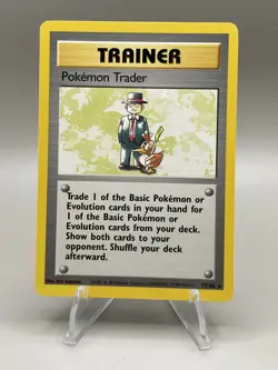 Pokemon Trader 77/102 Rare Trainer - PokÃ©mon 1999 Unlimited Base Set - Image 1