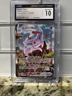 Pokemon Espeon VMAX Fusion Strike Secret Rare Alt Art #270 CGC 10 Gem Mint (PSA) - Image 1