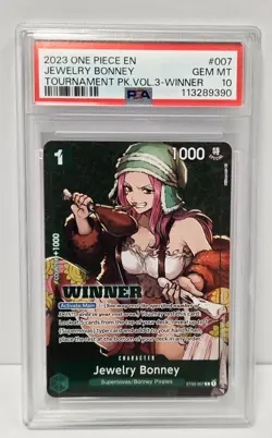 One Piece Card Game  Jewelry Bonney ST02-007 Tourament Pack Vol.3 Winner PSA 10 - Image 1