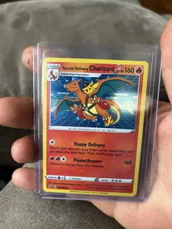 PokÃ©mon Special Delivery Charizard SWSH075 Sword & Shield Promo Holo Card - Image 1