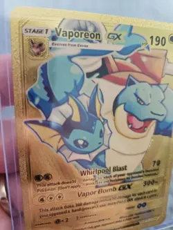 Vaporeon GX Gold Foil Fan Art Vinyl Textured Collector Pokemon Card - Image 4